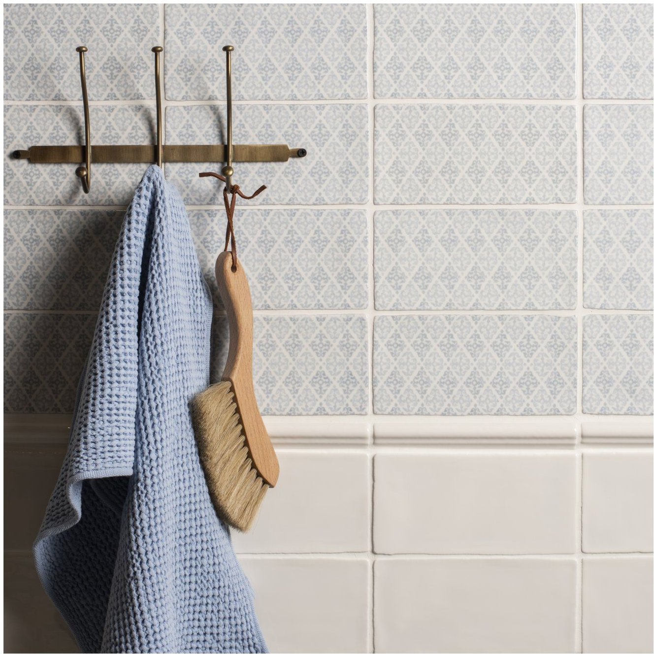 Image of Fabrique Coraline French Blue Brick wall tile 10x20cm-Ceramic wall tile-Original Style-Tile.co.uk