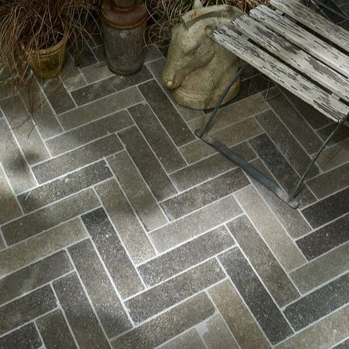 Image of Corfe Limestone Tumbled & Etched Parquet 7.5x30cm-Limestone tiles-Ca Pietra-Tile.co.uk