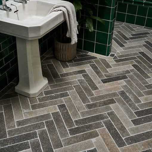 Image of Corfe Limestone Tumbled & Etched Parquet 7.5x30cm-Limestone tiles-Ca Pietra-Tile.co.uk