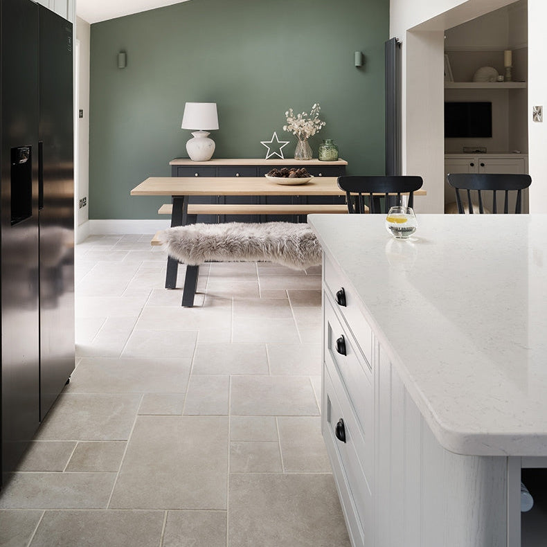 Image of Cotehele Sand Opus Pattern tile-Opus pattern-Ca Pietra-Tile.co.uk