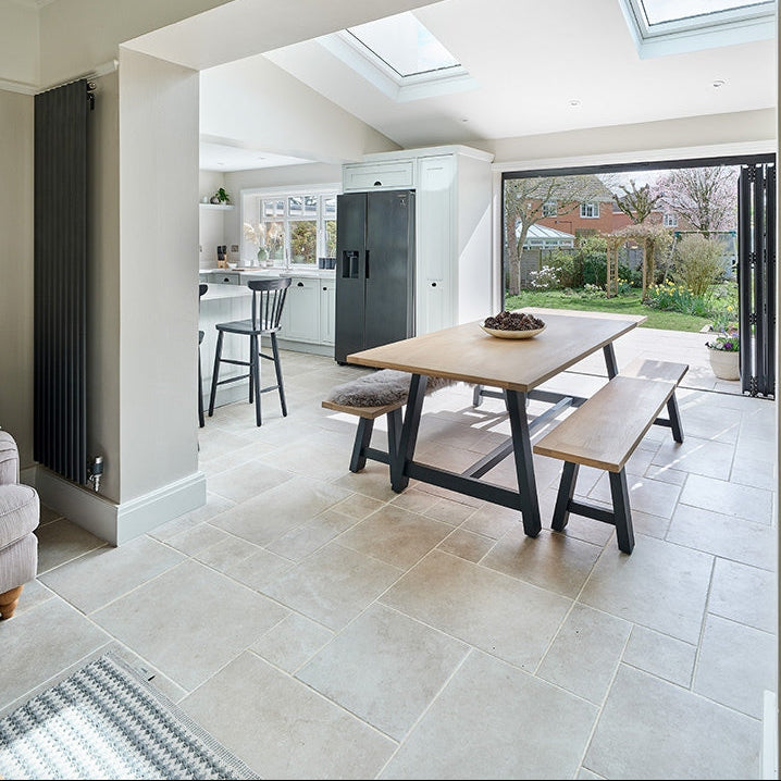 Image of Cotehele Sand Opus Pattern tile-Opus pattern-Ca Pietra-Tile.co.uk