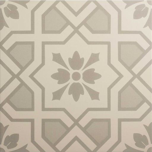 Decorative tile with geometric pattern on a beige background