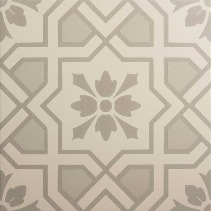 Decorative tile with geometric pattern on a beige background