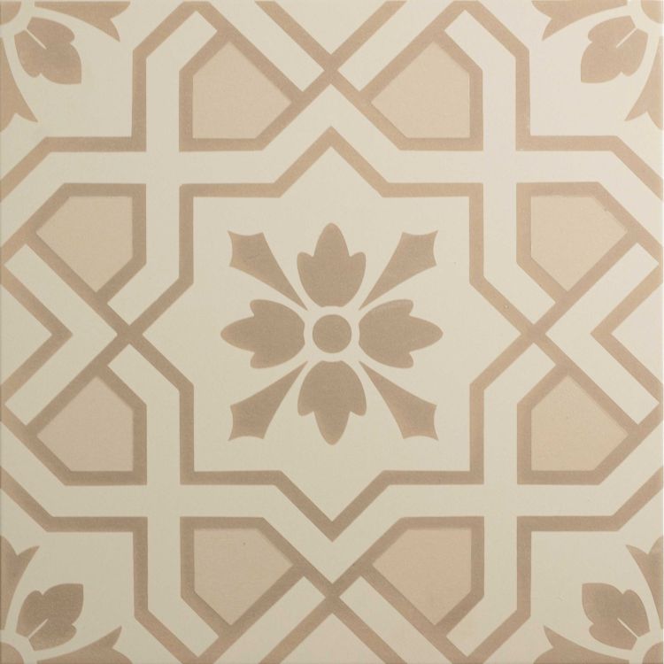Image of Decorative tile with geometric pattern on a beige background