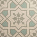 Decorative tile with geometric pattern in beige and green