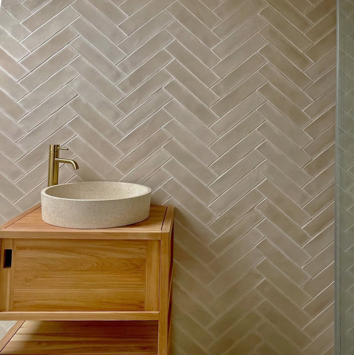 Crackle Brick Taupe Tile 7.5x30cm-Ceramic wall tile-Estudio Ceramico-Tile.co.uk