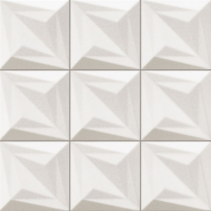 Delta white 3D decorative tile 33x33cm-3D wall tile-Realonda-tile.co.uk