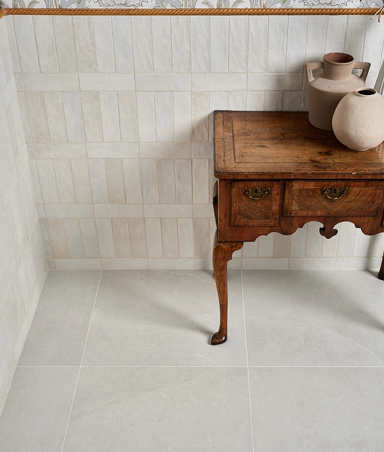 Image of Dorset White tile 59.7x59.7cm-Porcelain Tile-Ca Pietra - stock-Tile.co.uk