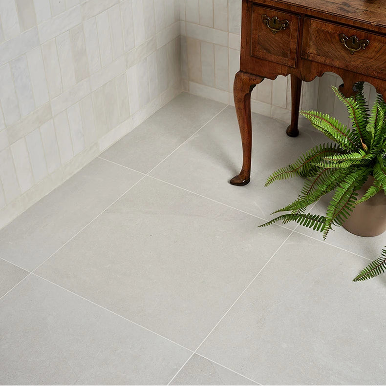 Image of Dorset White tile 59.7x59.7cm-Porcelain Tile-Ca Pietra - stock-Tile.co.uk