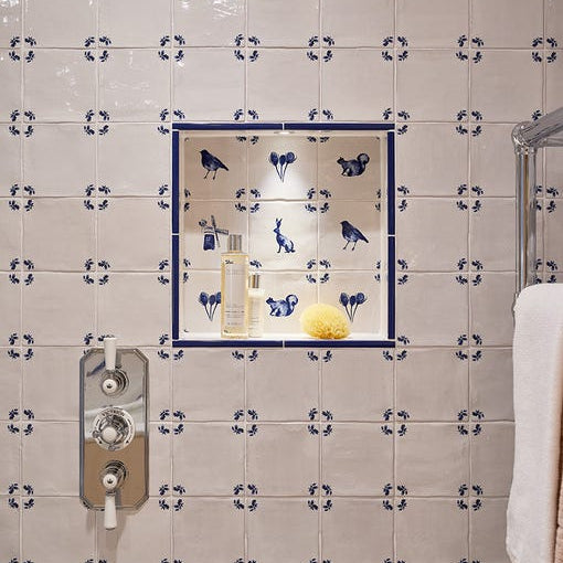 Dyrham Dairy 9 Set Decor tile 13x13cm-Ceramic wall tile-Ca Pietra-Tile.co.uk