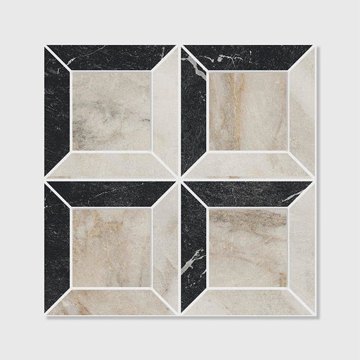 East Village Porcelain Quadrant Mosaic Oro - 26 x 26 x 1.0cm-Ca Pietra-Tile.co.uk