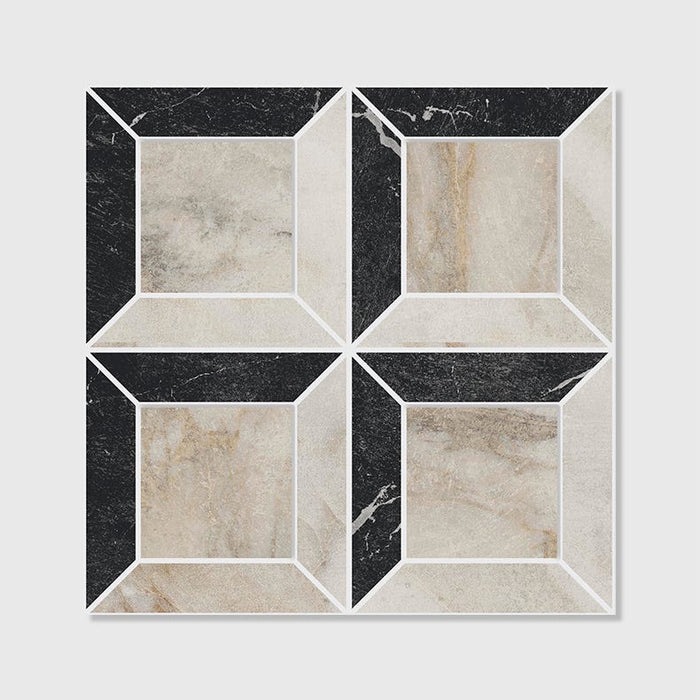 East Village Porcelain Quadrant Mosaic Oro - 26 x 26 x 1.0cm-Ca Pietra-Tile.co.uk