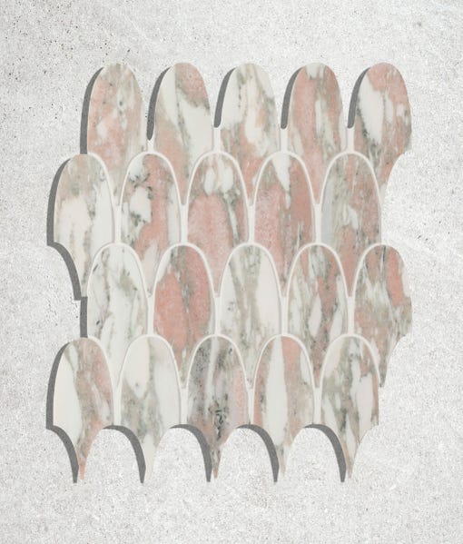 Sample Swatch East Java Flamingo Plume Marble Mosaic - Delivered separately by Ca'Pietra-sample-sample-Tile.co.uk