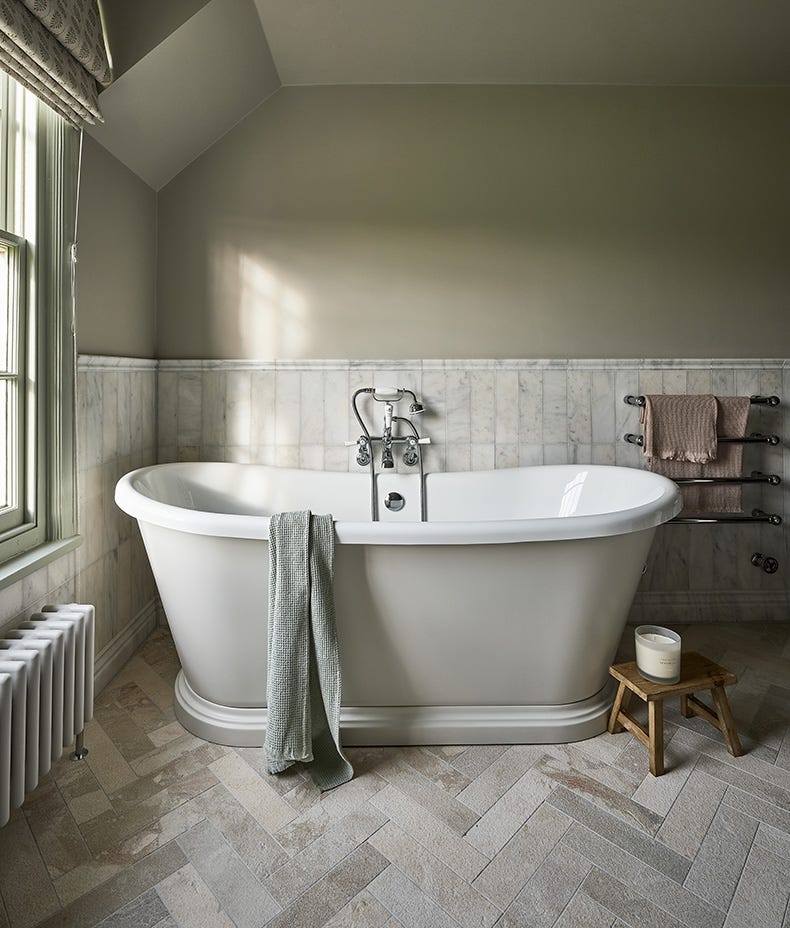 Image of Long Island Marble Honed Dado 5 x 30.5 x 2.6cm-Ca Pietra-Tile.co.uk