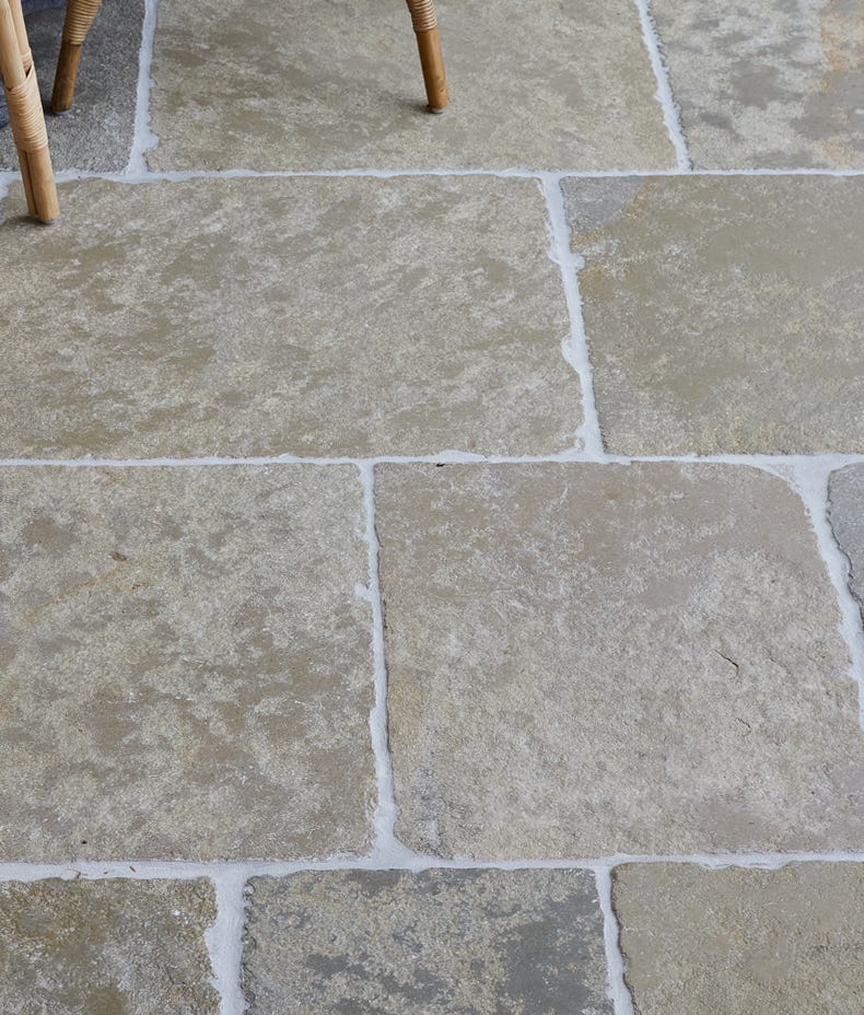 Image of Trusloe Limestone Seasoned Greek Pattern x 2.0cm-Ca Pietra-Tile.co.uk