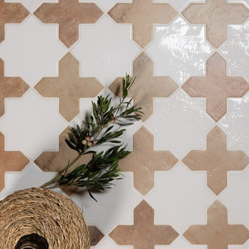 Image of Fez Cotto CROSS Matt Porcelain tile 15.5x15.5cm-Wall and Floor tile-Ca Pietra-Tile.co.uk