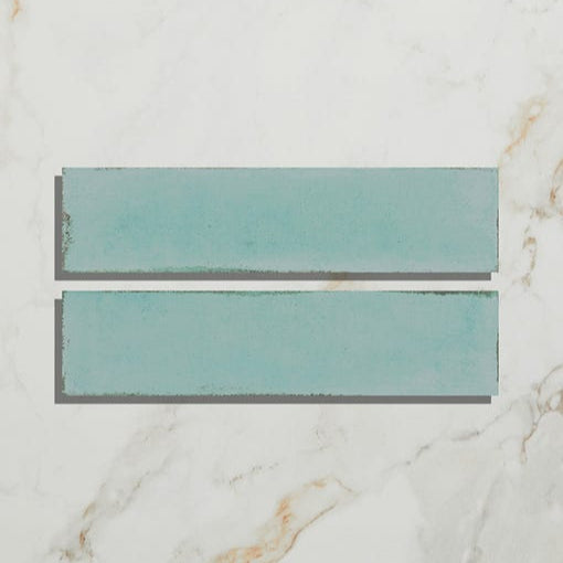 Image of Foundry Aquamarine tile 6x25cm-Ceramic wall tile-Ca Pietra-Tile.co.uk