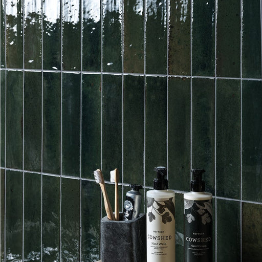 Foundry Novo Porcelain Alligator Green Tile - 5.7 x 23.7cm-Ca Pietra-Tile.co.uk