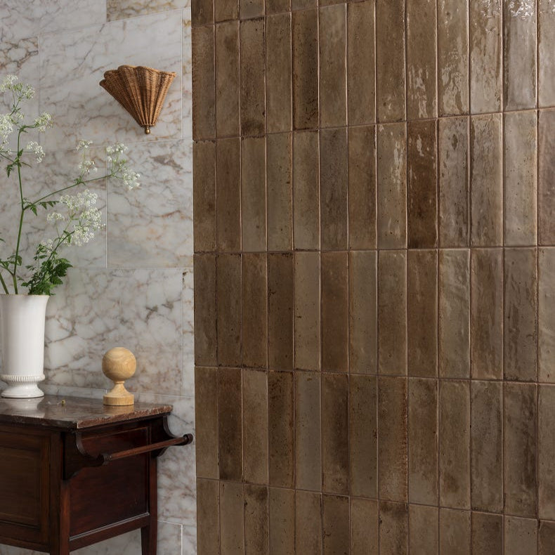 Image of Foundry Novo Porcelain Beige Tile - 5.7 x 23.7cm-Ca Pietra-Tile.co.uk
