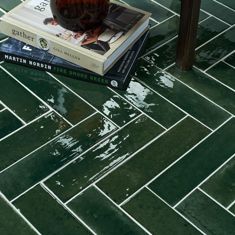 Image of Foundry Novo Porcelain Irish Green Tile - 5.7 x 23.7cm-Ca Pietra-Tile.co.uk