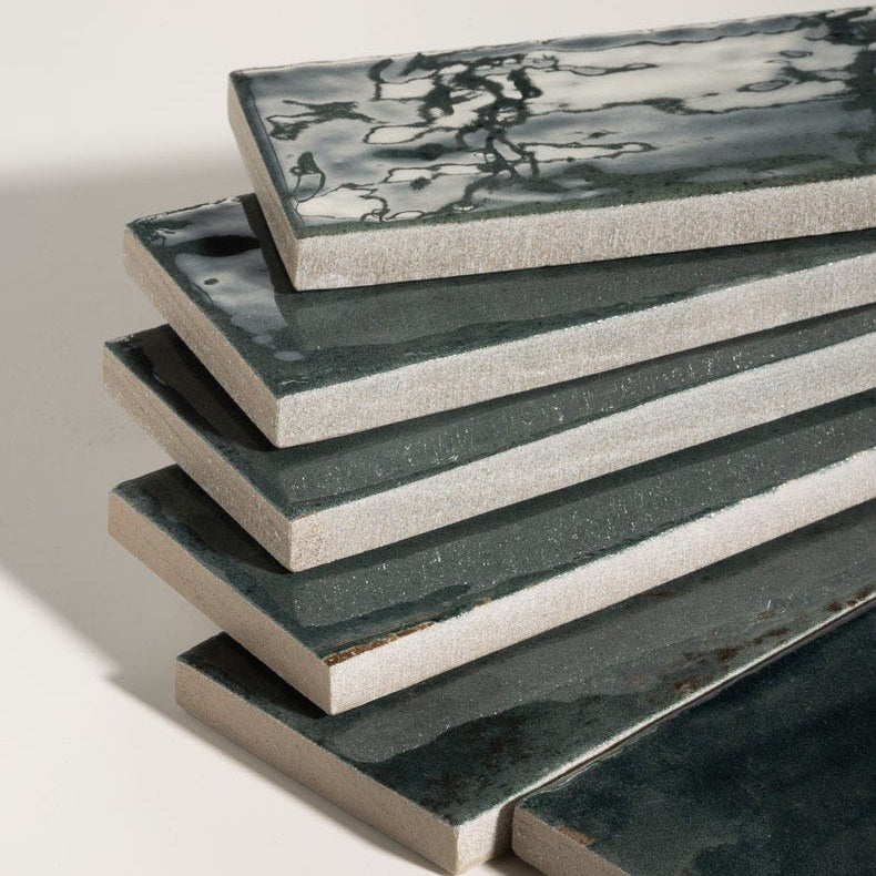 Image of Foundry Novo Porcelain Navy Tile - 5.7 x 23.7cm-Ca Pietra-Tile.co.uk