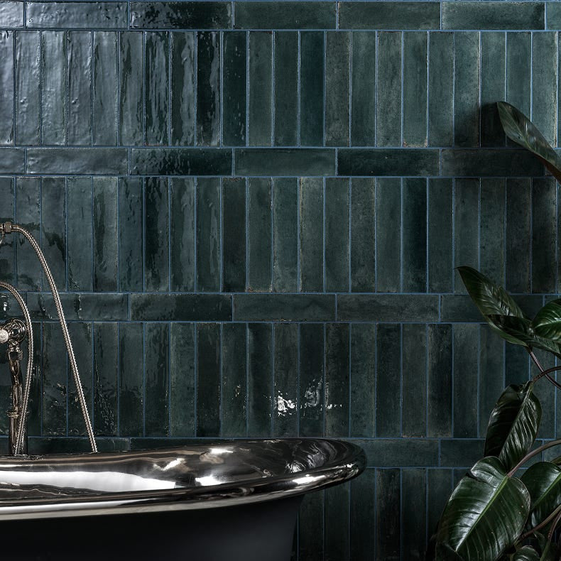 Image of Foundry Novo Porcelain Navy Tile - 5.7 x 23.7cm-Ca Pietra-Tile.co.uk