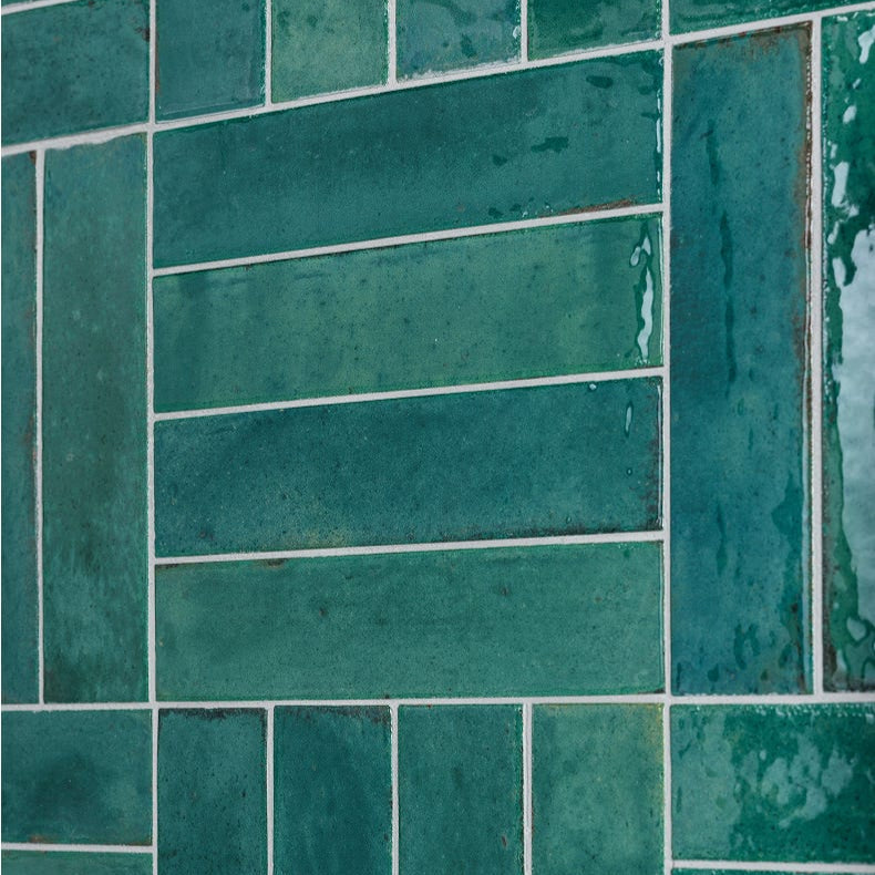Image of Foundry Novo Porcelain Turquoise Tile - 5.7 x 23.7cm-Ca Pietra-Tile.co.uk