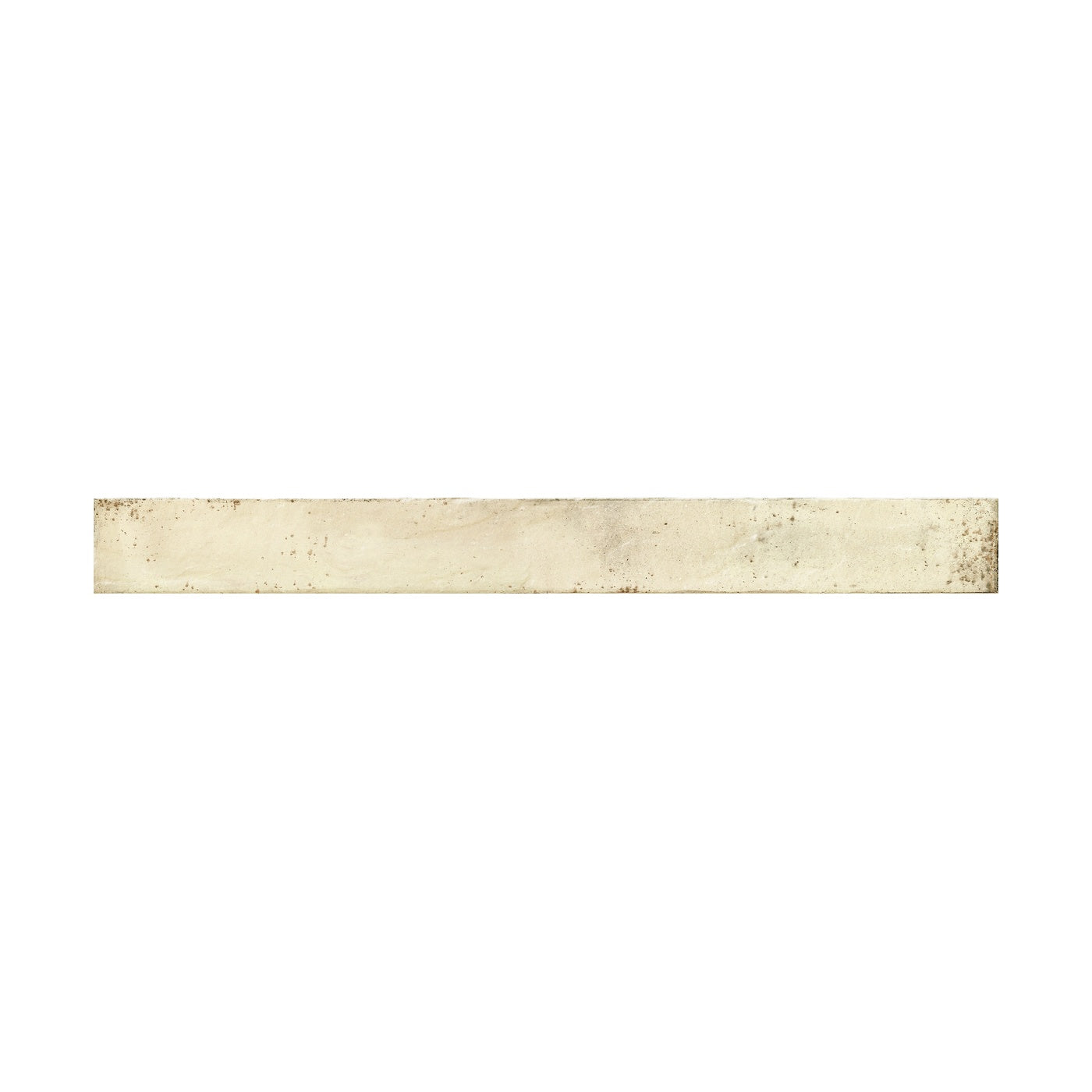 Image of A rectangular beige tile shown horizontally against a solid white background.