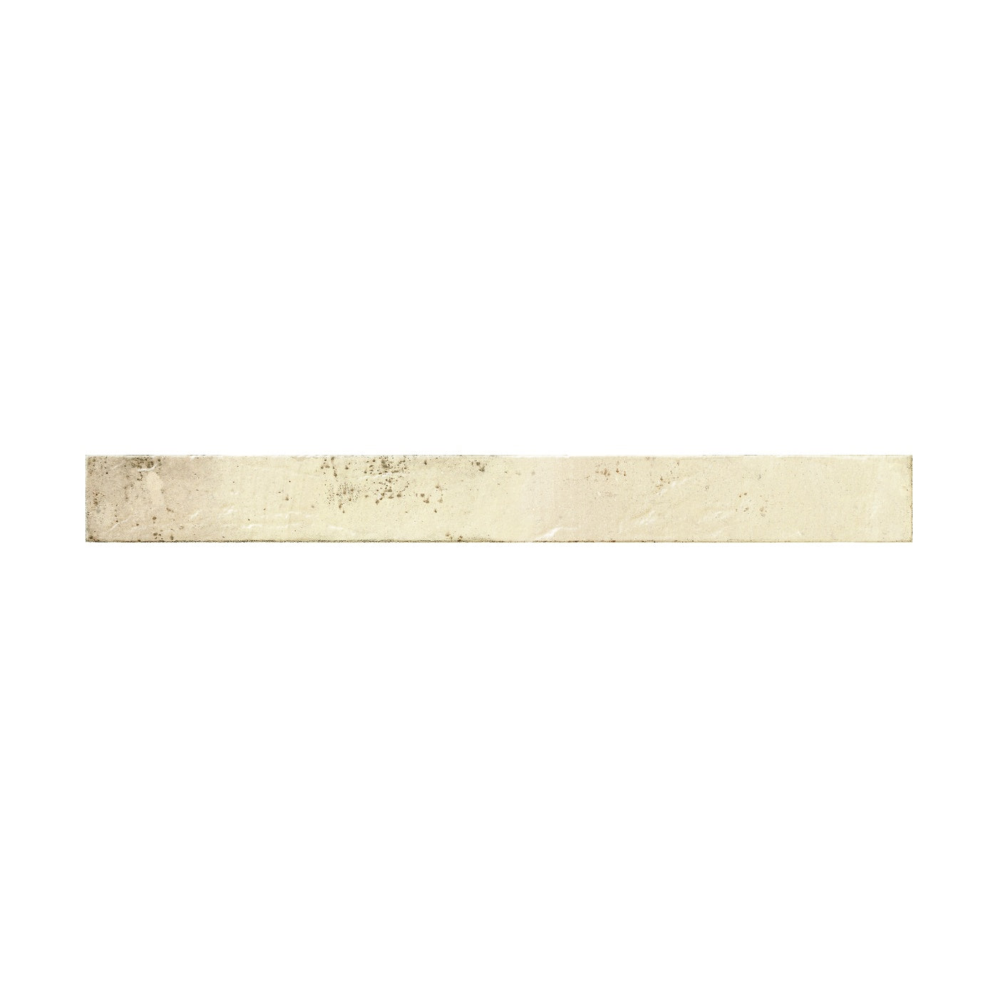 Image of A rectangular beige tile shown horizontally against a solid white background.