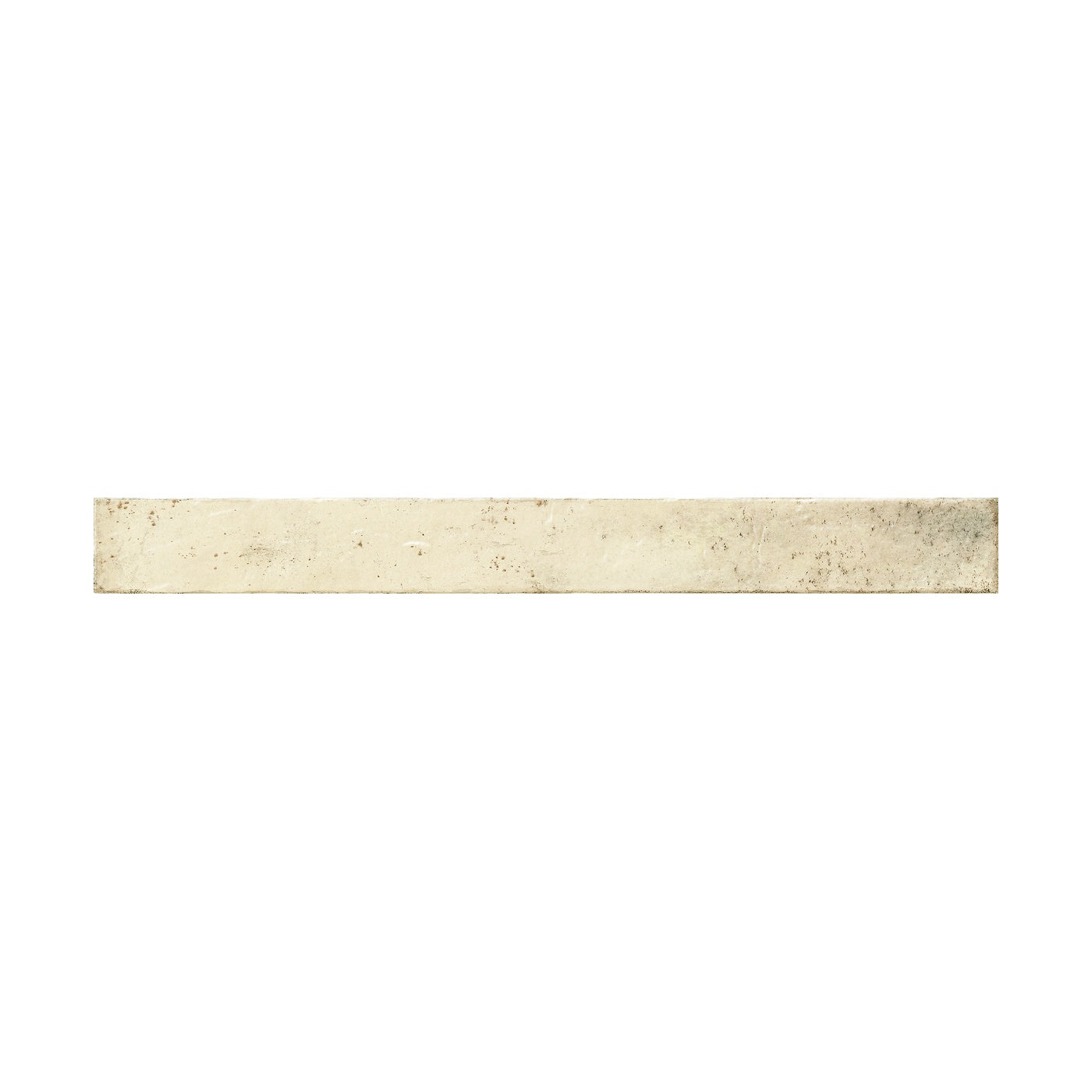 Image of A rectangular beige tile shown horizontally against a solid white background.