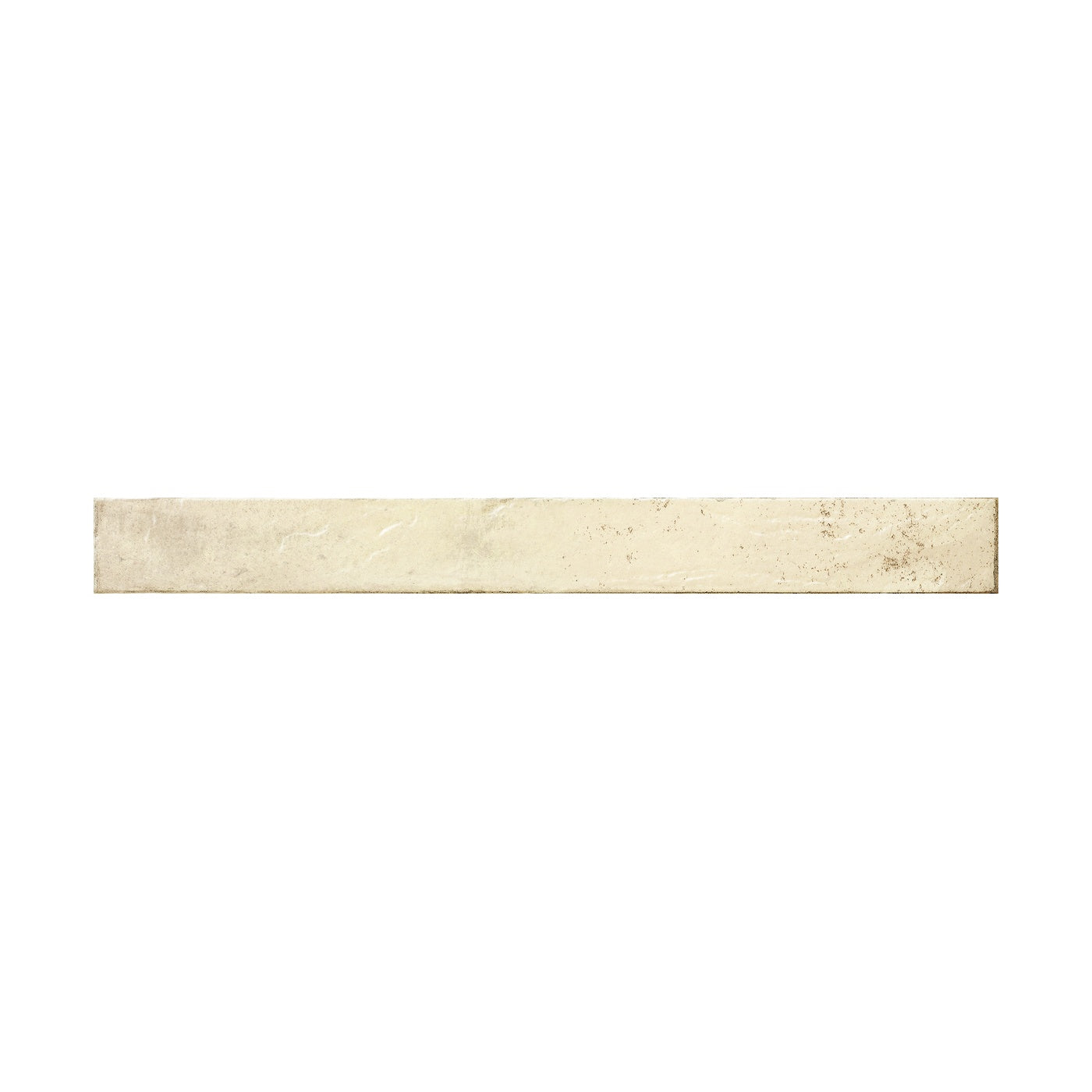 Image of A rectangular beige tile shown horizontally against a solid white background.