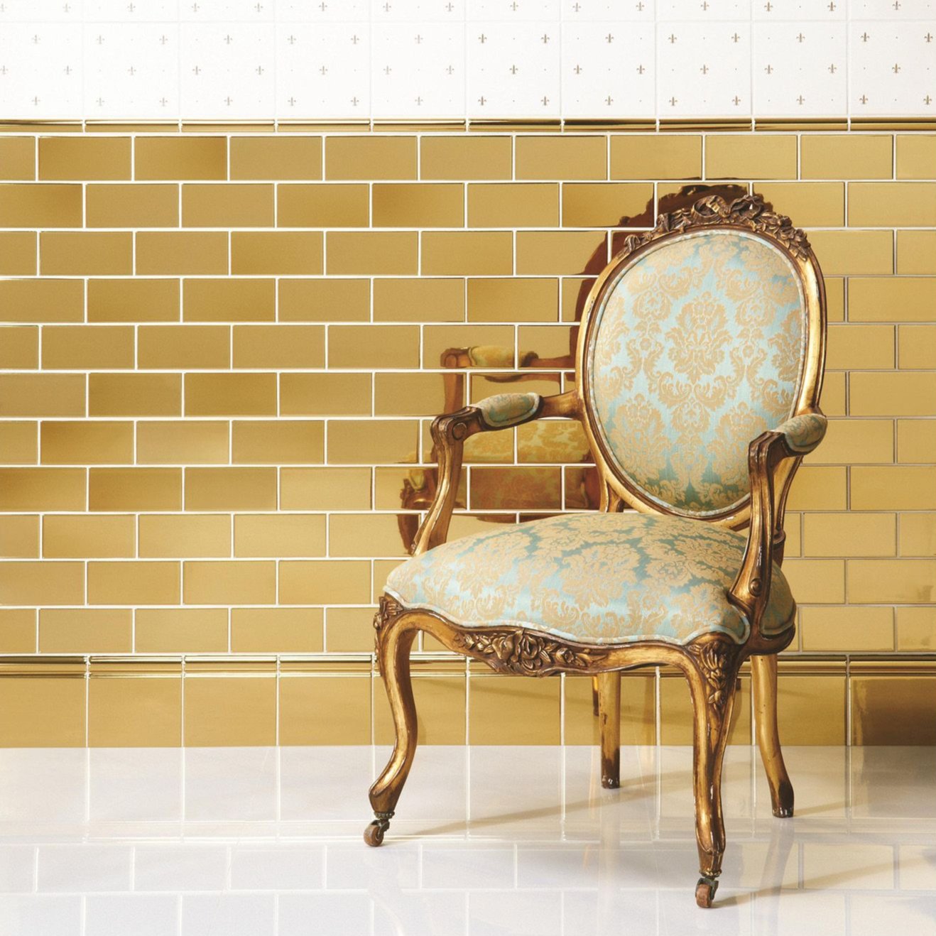 Image of Gold Half Tile 15.2x7.5cm-Ceramic wall tile-Original Style-Tile.co.uk