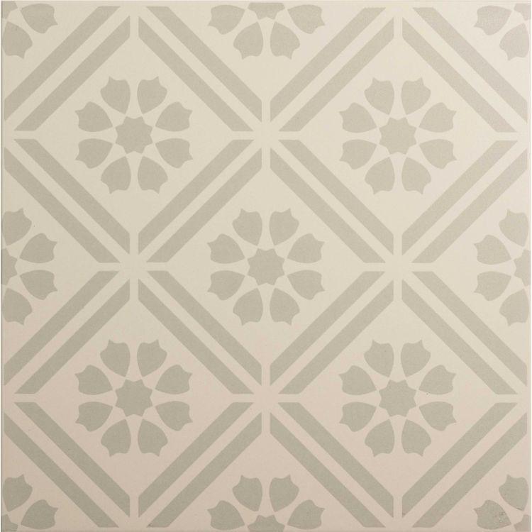 Image of Patterned tile with geometric design on a beige background