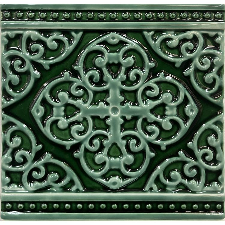 Image of Free Sample - Grosvenor Jade Breeze on Victorian Green Tile 10x10cm - Delivered separately by Original Style-sample-sample-Tile.co.uk