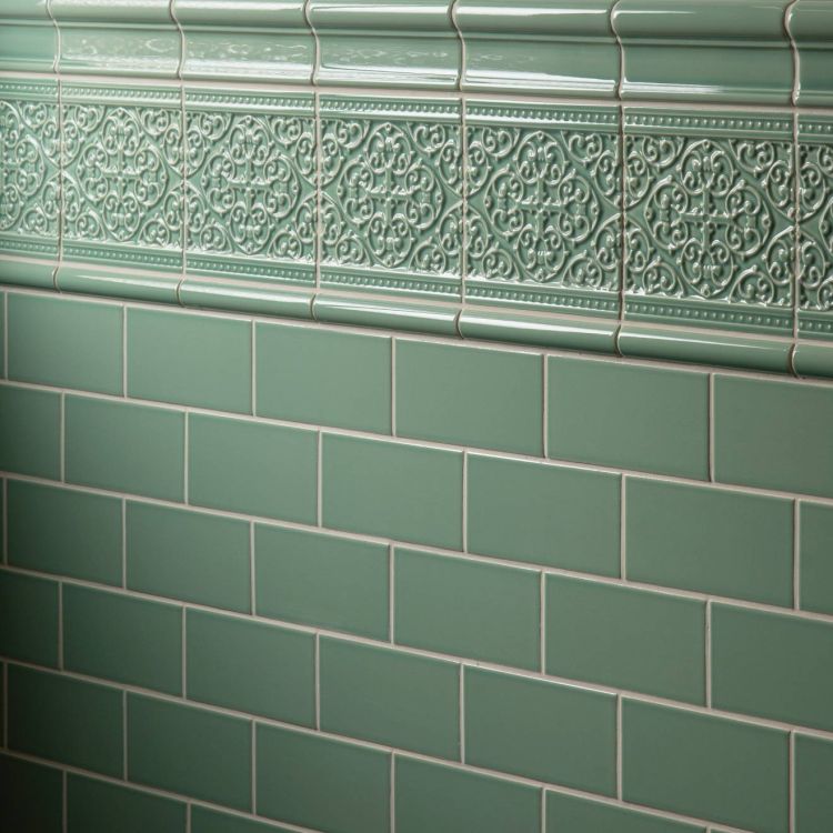 Image of Grosvenor on Jade Breeze Tile 15.2x15.2cm-Ceramic Tiles-Original Style-Tile.co.uk