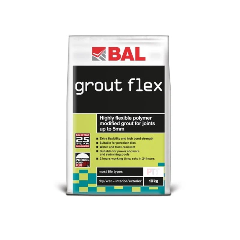 Image of BAL Grout Flex Flexible Tile Grout For Walls 10kg-Grout-Bal-Tile.co.uk