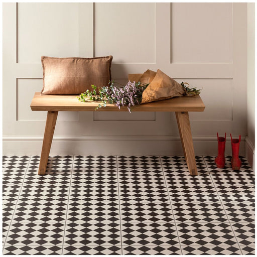 Harlequin Small Black On Chalk 29.8x29.8cm-Porcelain tile-Original Style-Tile.co.uk