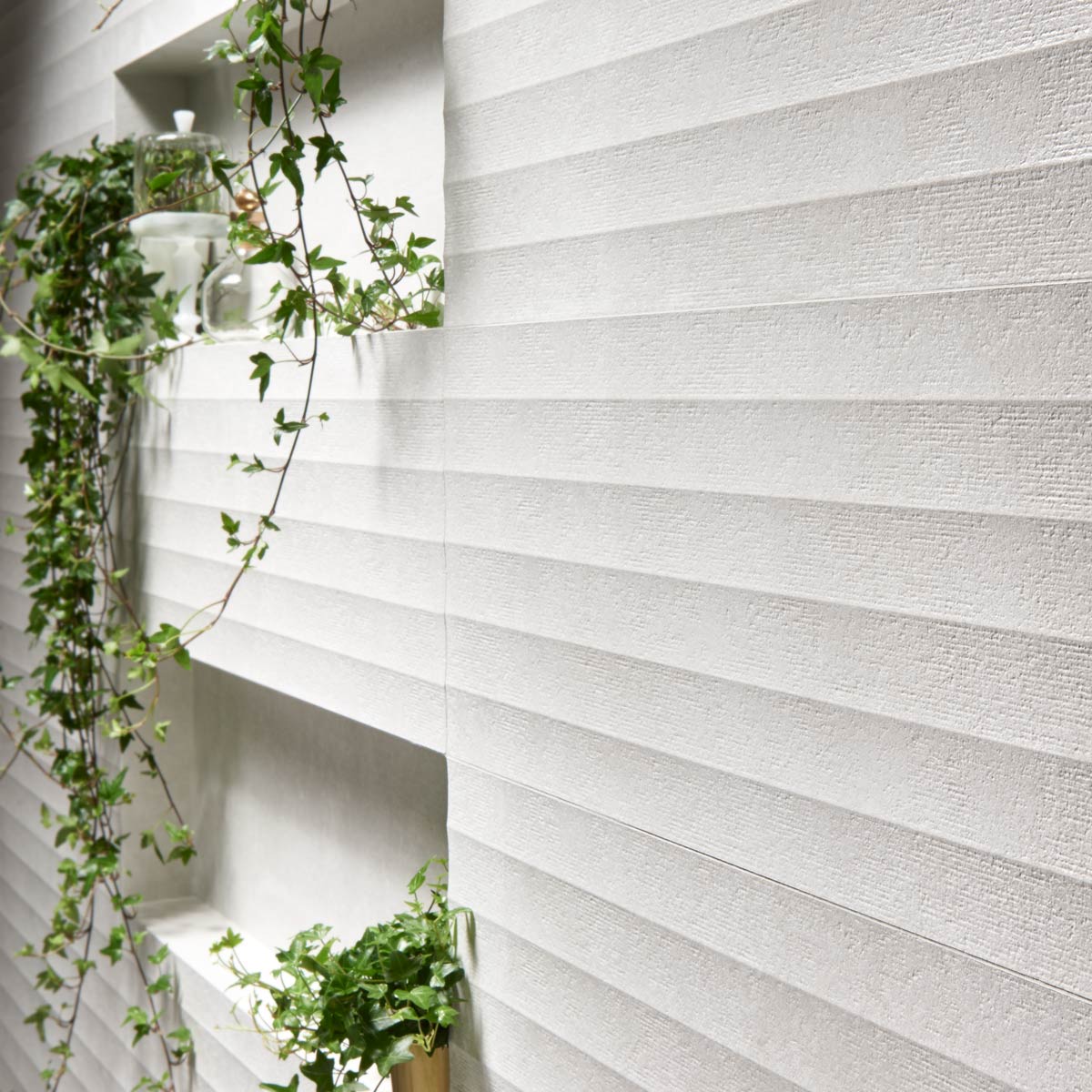 Image of Fluted Beige Decor Wall Tile 30x90cm-Ceramic wall tile-Keros-Tile.co.uk
