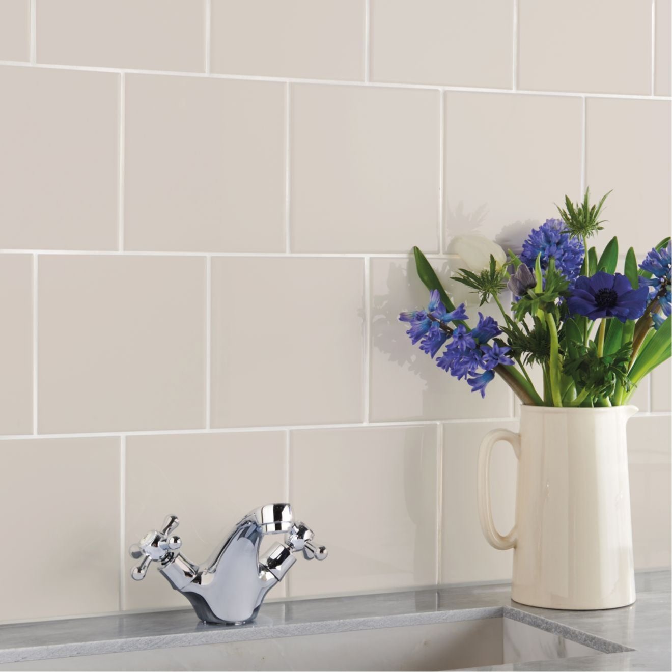 Image of Ivory Field Tile 15.2x15.2cm-Ceramic wall tile-Original Style-Tile.co.uk