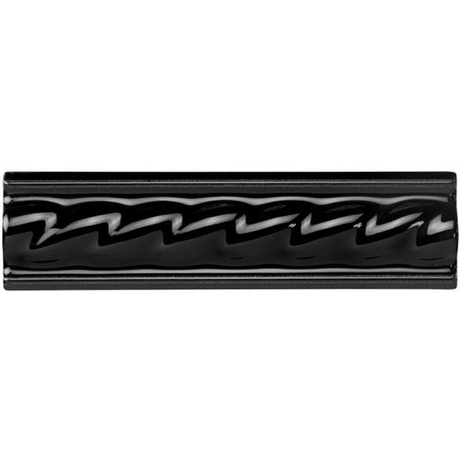 Jet Black Rope Dado 15.2x4cm-Ceramic Tiles-Original Style-Tile.co.uk