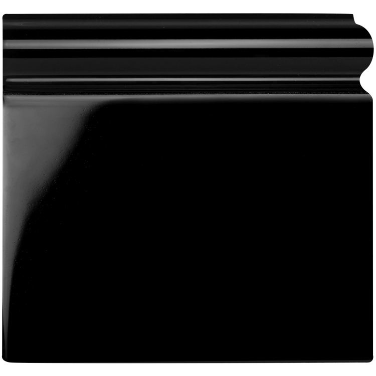 Image of Free Sample - Jet Black Skirting Right Hand Corner Tile 10x10cm - Delivered separately by Original Style-sample-sample-Tile.co.uk