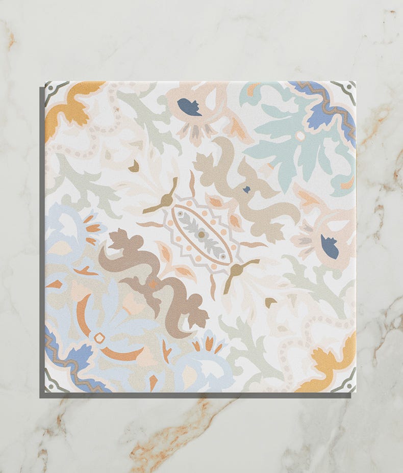 Image of Kashmir Porcelain Pastel 22.5 x 22.5 x 0.9cm-Ca Pietra-Tile.co.uk