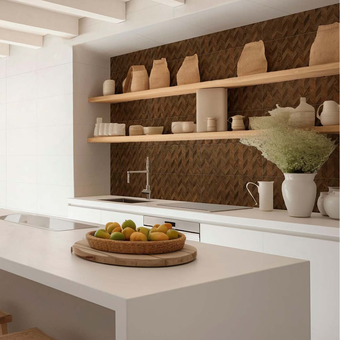 Image of Wood Espiga Cuero Ceramic tile 30x60cm-Ceramic tile-Keros-Tile.co.uk