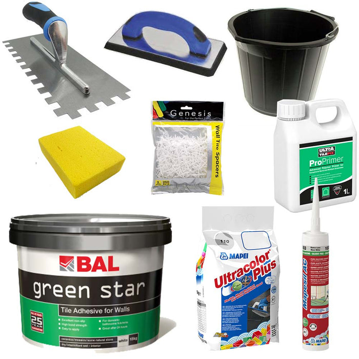 Kitchen wall ceramic tile fixing kit 5m2-Adhesive and grout kit-Tile.co.uk-Tile.co.uk