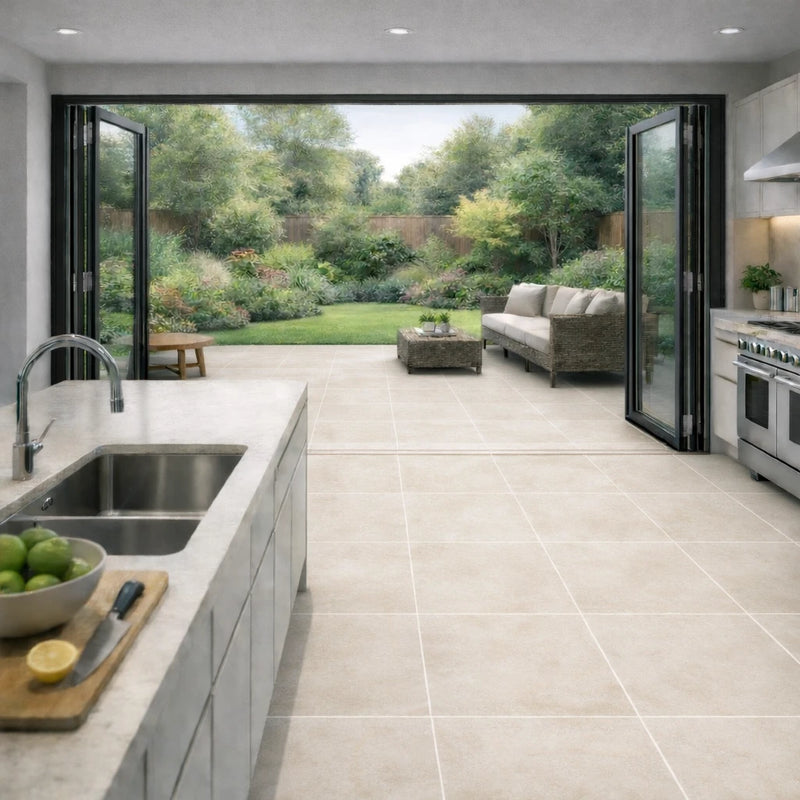 Image of Motion Ivory Porcelain tile 80x80cm-Large format-Tile Space-Tile.co.uk