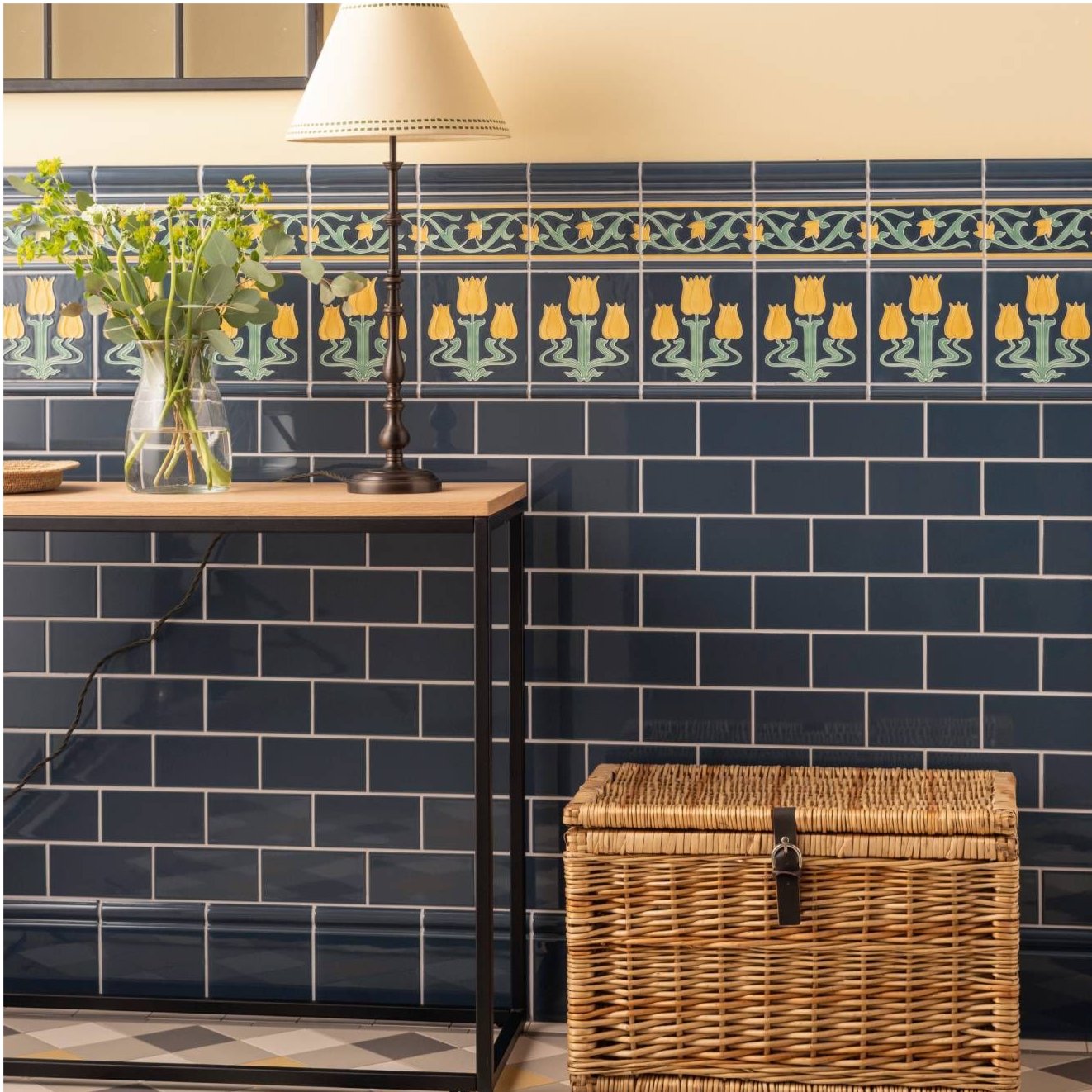 Image of Ascot Blue Half Tile 15.2x7.5cm-Ceramic wall tile-Original Style-Tile.co.uk
