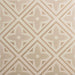 Geometric pattern with diamond shapes and floral elements on a beige background