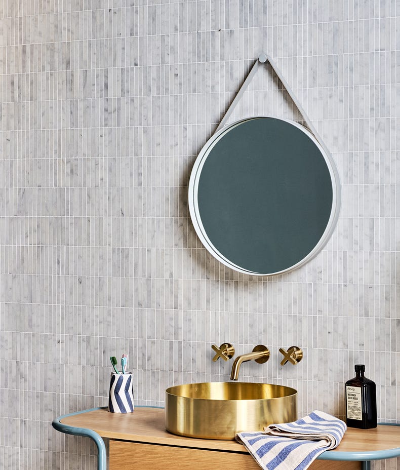 Image of Long Island Marble Honed Bamboo Mosaic 30.5 x 30.5 x 1.0cm-Ca Pietra-Tile.co.uk