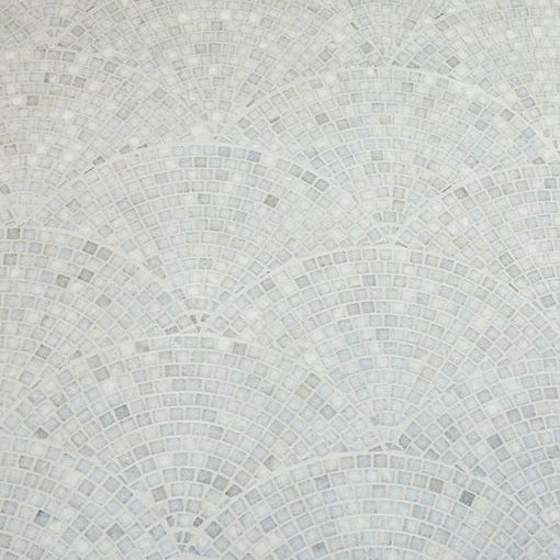 Image of Long Island Marble Honed Fan Mosaic 43.2 x 25 x 1.0cm-Ca Pietra-Tile.co.uk