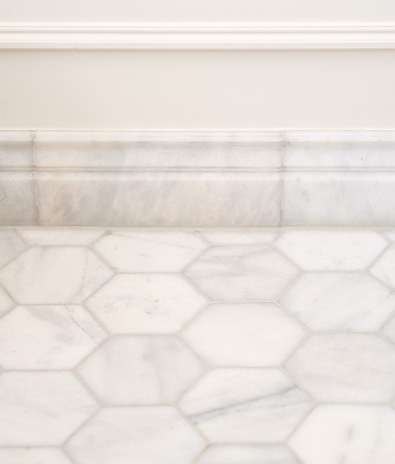 Image of Long Island Marble Honed Large Hexagon 22.5 x 37cm-Ca Pietra-Tile.co.uk